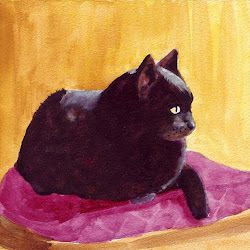 cat painting watercolor paint