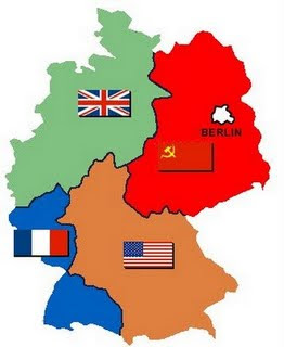 División territorial de Alemania entre los 4 países vencedores de la II Guerra Mundial