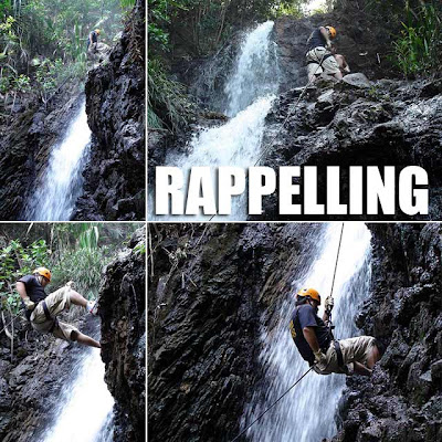 Rappelling down Digisit Falls