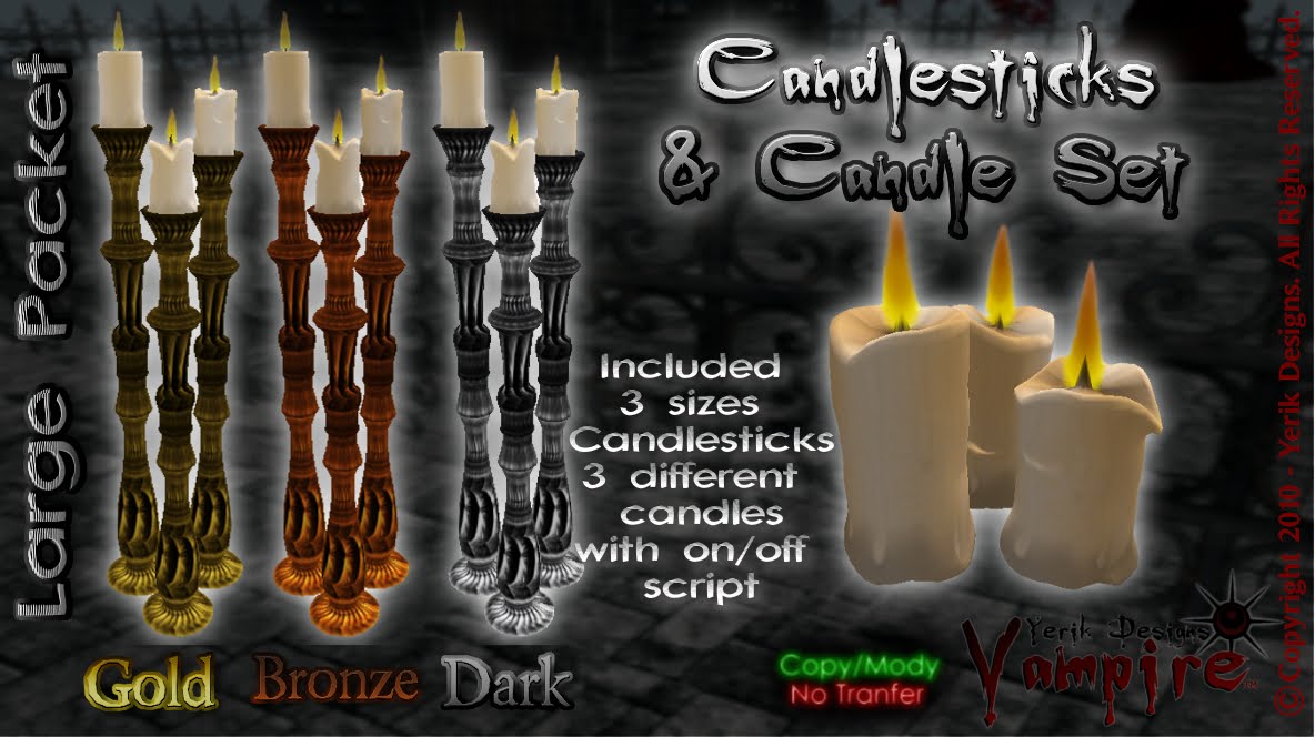 Yerik Designs Candlesticks & Candle Set Large Packet