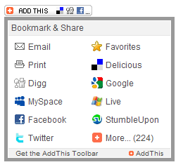 Addthis Social Bookmark Button