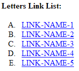Letters Link List