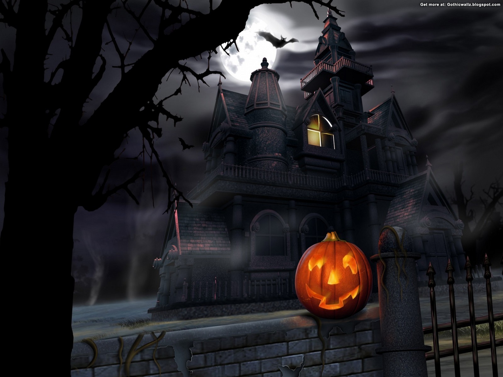 house and pumpkin | Best FREE Gothic Wallpaper | Dark Desktop Wallpaper ...