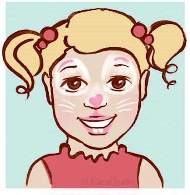 stock vector : Cute Cartoon Girl face 1 color