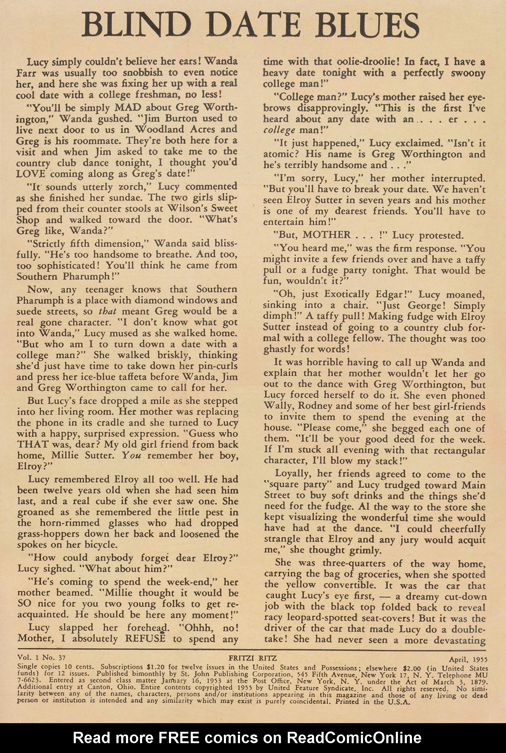Read online Fritzi Ritz (1953) comic -  Issue #37 - 2