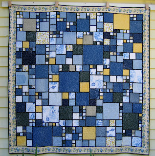 Quilt Inspiration: Stained glass quilts from denim jeans