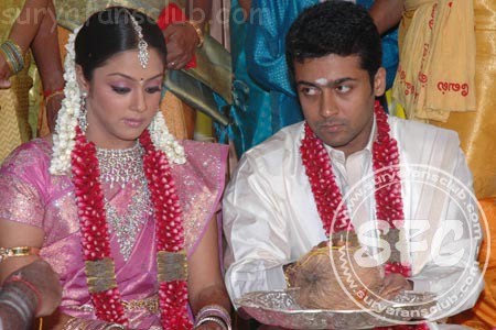 Tamil movie top actor suriya married in top actress jyothika
