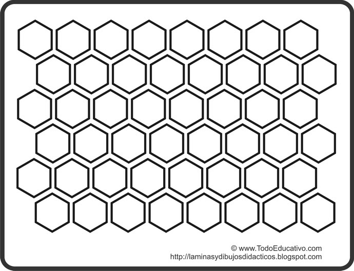 Dibujos de formas geométricas Hexágonos para colorear