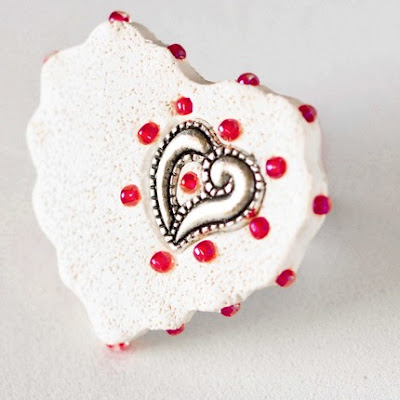 white heart valentines day ring jewelry