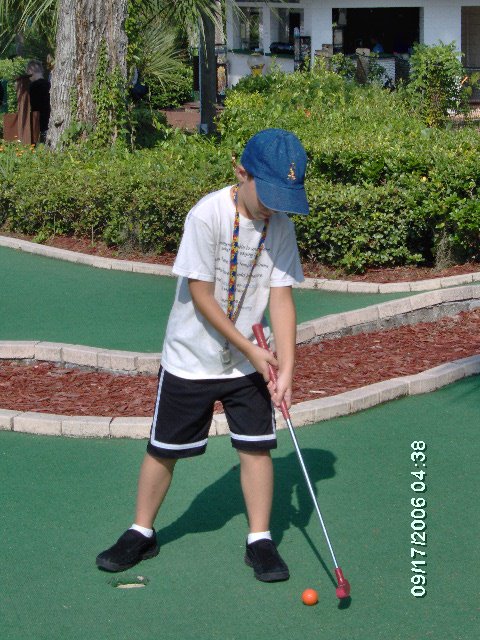"Mommy Takes Dustin to play Putt Putt Golf"