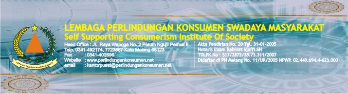 LEMBAGA PERLINDUNGAN KONSUMEN SWADAYA MASYARAKAT ( LPKSM ) - JAWA TIMUR
