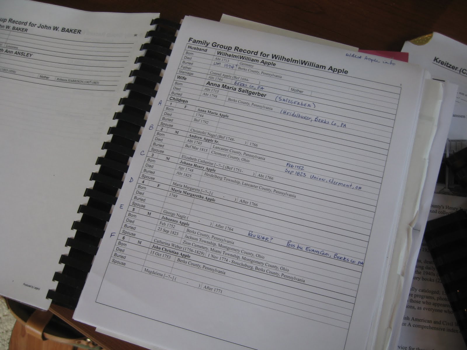 Genealogy Frame of Mind Research Notebooks