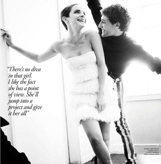 emma watson vogue dezembro cabelo curto