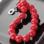 Ruby Red faceted jade choker