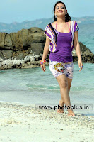 Aksha hot shots from her upcoming Telugu film Adi Nuvve wet dress beach song shoot stills photos