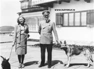 Hitler with his long-time mistress Eva Braun, whom he married 29 April 1945