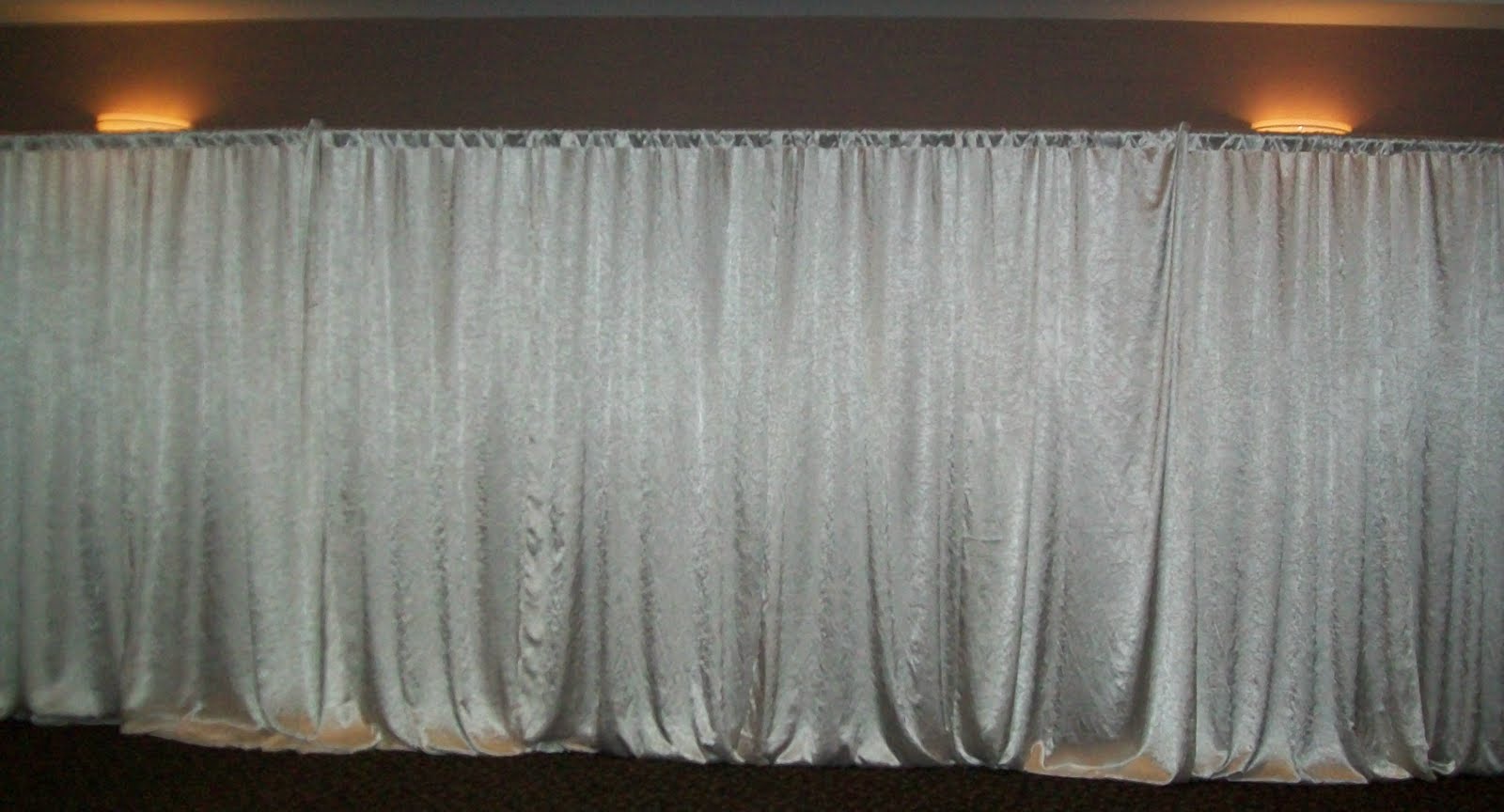 Party People Event Decorating Company White Crushed Satin Pipe and Drape