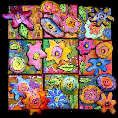 I spent the day putting together two of the polymer clay tile assemblages