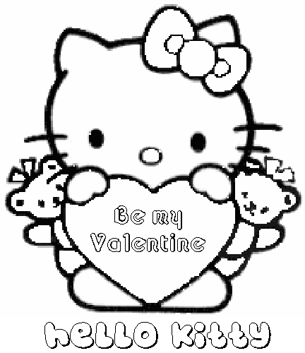 valentine hello kitty coloring printables title=