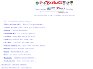 Yahoo screenshot in 1996