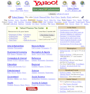 Yahoo screenshot in 2002
