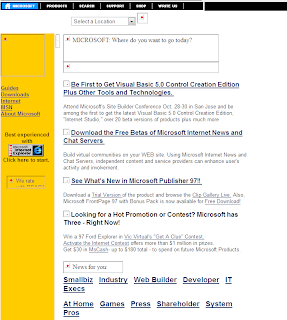 Microsoft screenshot in 1996