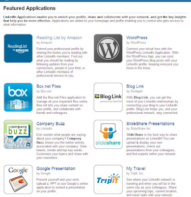linked applications page snapshot