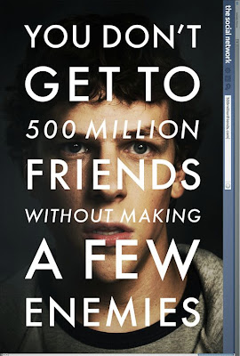 La Red Social, cartel - No se consiguen 500 millones de amigos sin hacer algunos enemigos