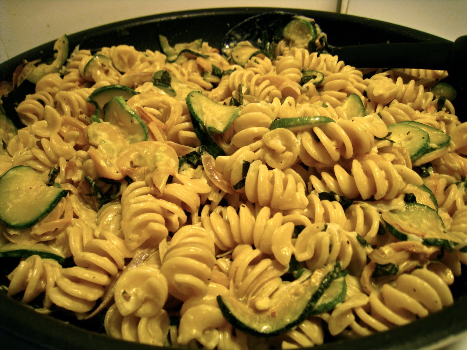 The Hungry Belly Creamy Zucchini and Basil Rotini