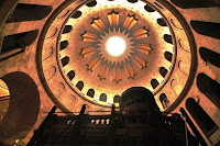Inside the Church of the Holy Sepulchure