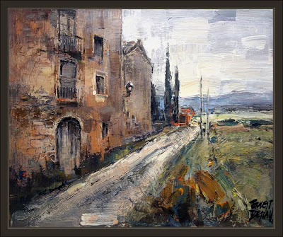 SALELLES-BARCELONA-MANRESA-ATARDECER-PAISAJE-PINTURA-CUADROS-ERNEST DESCALS