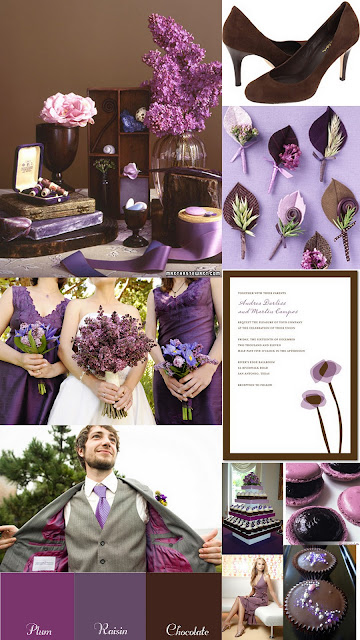 Purple and Brown Wedding Inspiration Board