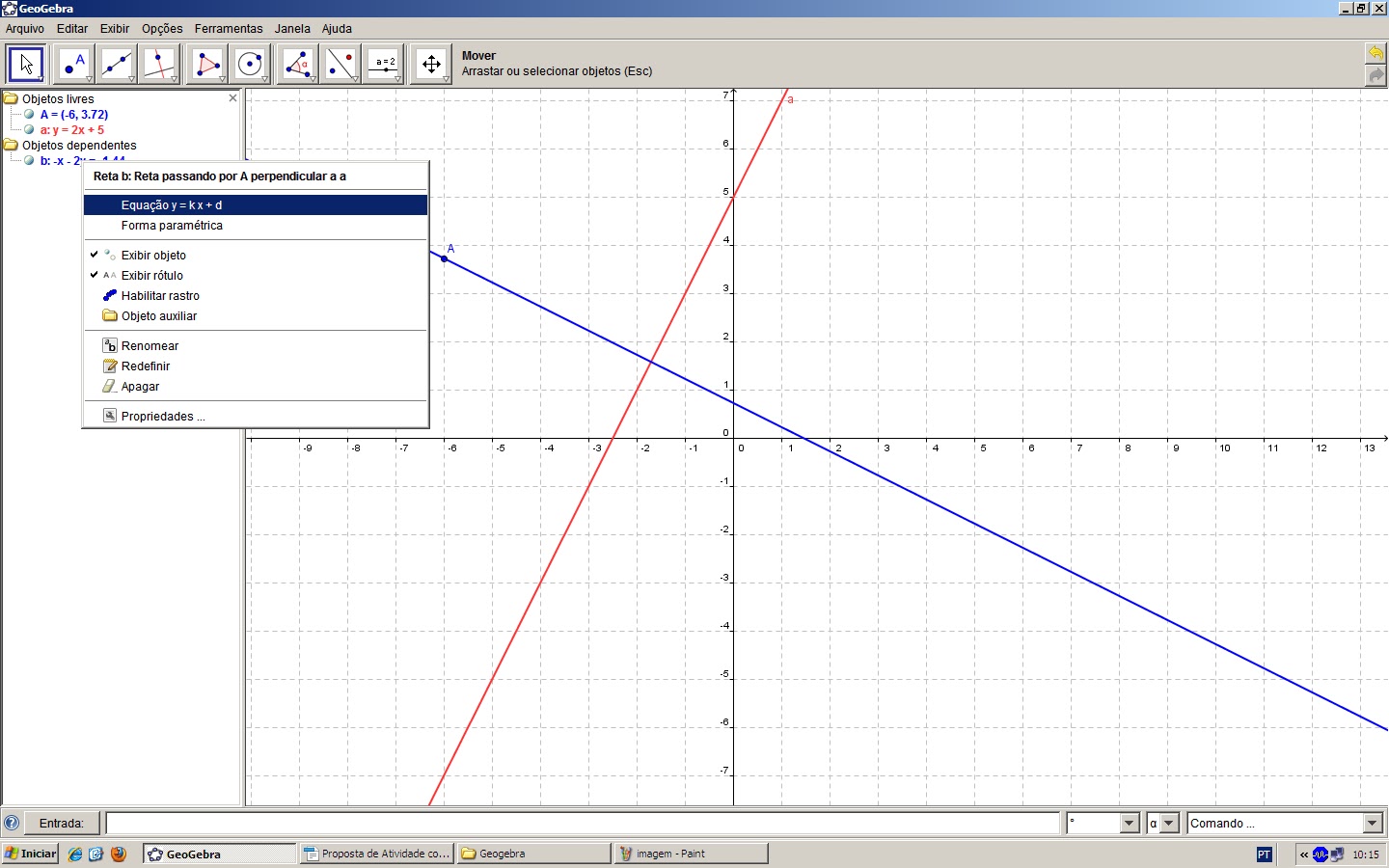 Dupla matemática: GEOGEBRA - PROPOSTA DE ATIVIDADES