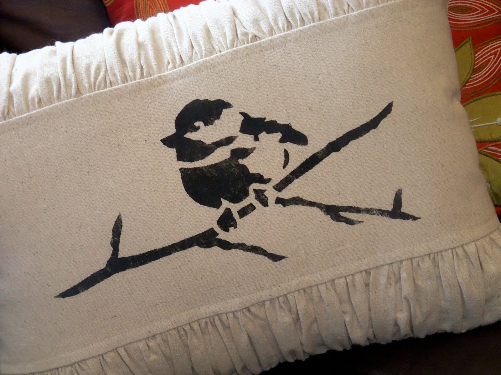 Little Birdie Arts Be Happy Rainbow Pillow