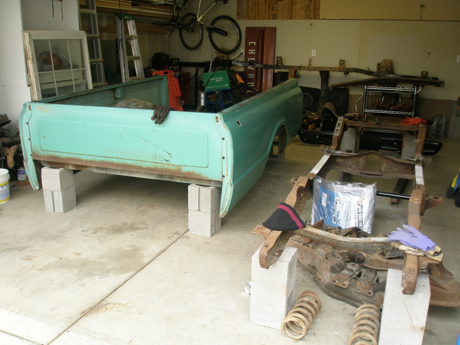 1967 Chevy C10 Long Bed to Short Bed Conversion Cutting the bed soon