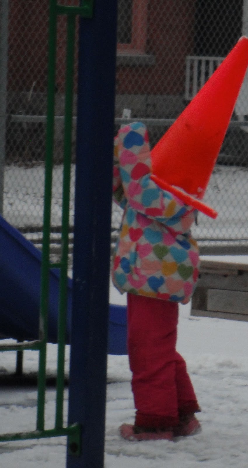 Mark Bellis Kid with Traffic Cone on Head
