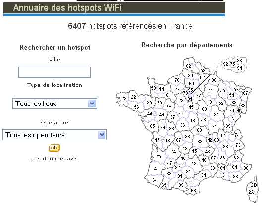 Le site du jour : Annuaire des hotspots WiFi