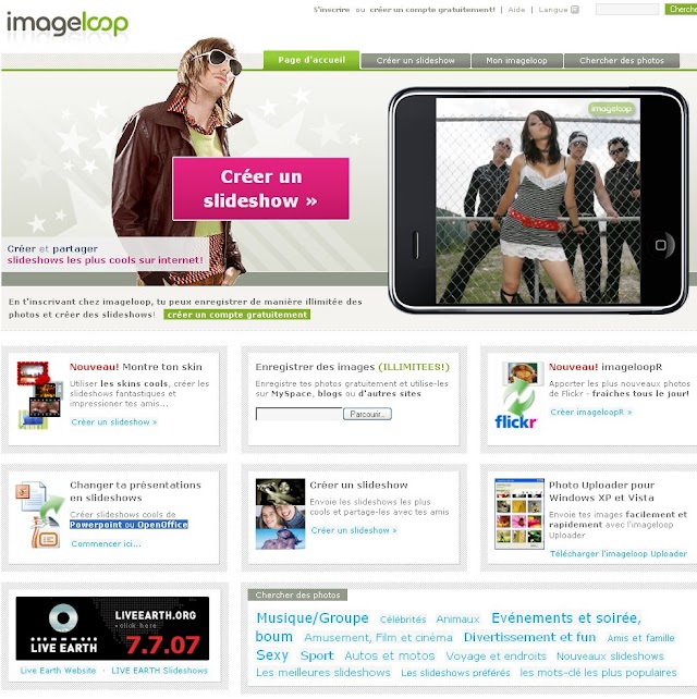 Application Web 2.0 : Imageloop : créez, partagez et diffusez des slideshows