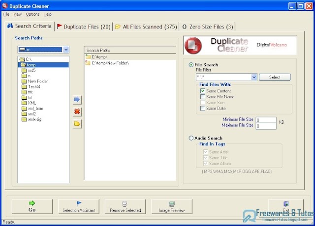 Duplicate Cleaner : un logiciel gratuit pour chercher et supprimer les doublons