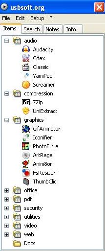 Usbsoft Key  : compilation portable de freewares et de logiciels open source