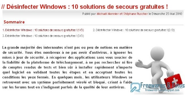 Le site du jour : 10 logiciels gratuits pour désinfecter Windows