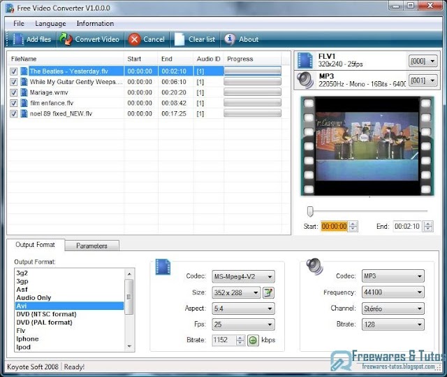 Free Video Converter : un logiciel de conversion vidéo en français