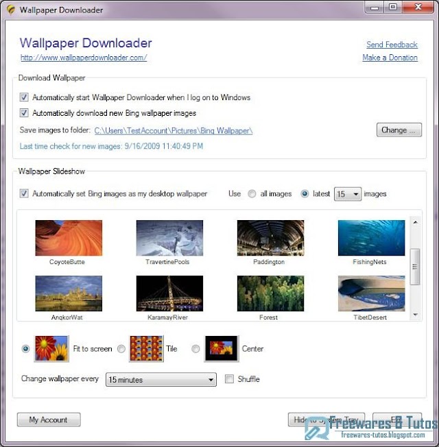 Wallpaper Downloader : un autre logiciel gratuit pour télécharger les fonds d'écran de Bing