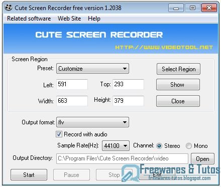 Cute Screen Recorder Free Version : un logiciel pour enregistrer en vidéo tout ce qui se passe sur votre écran