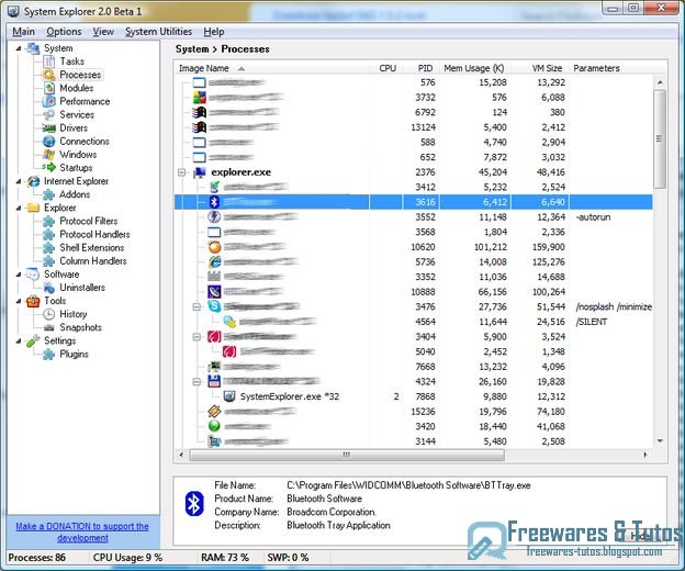 System Explorer : un logiciel gratuit pour remplacer le gestionnaire de tâches de Windows
