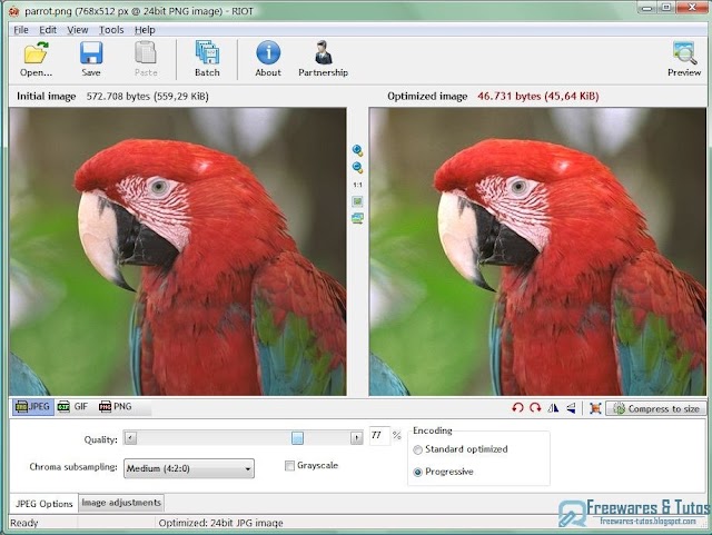 RIOT (Radical Image Optimization Tool) : un logiciel portable pour compresser vos images