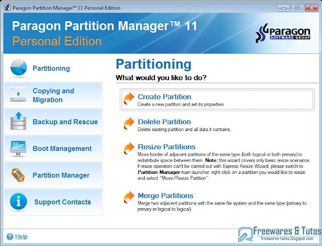 Offre promotionnelle : Paragon Partition Manager 11 Personal gratuit !
