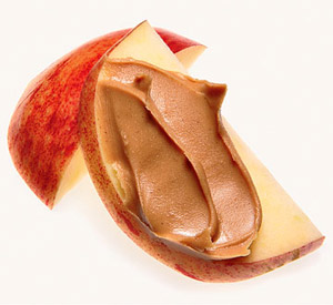 Low Calorie Peanut Butter Apples - 130 Calories