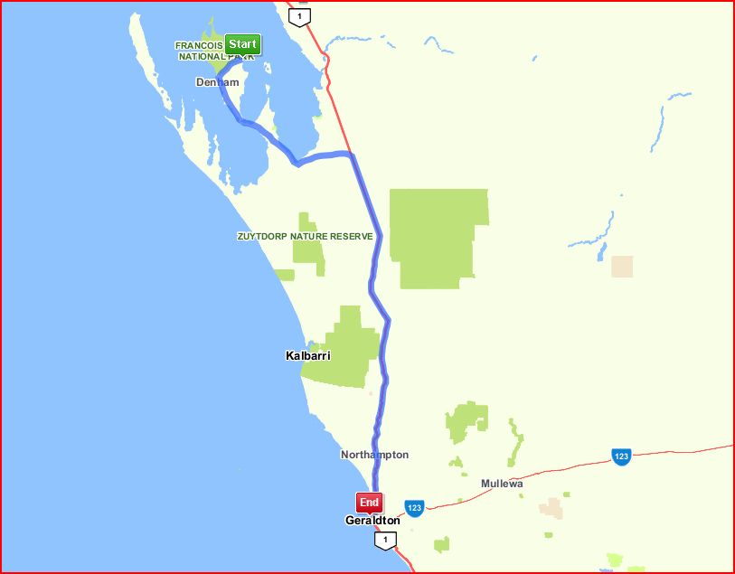 Scott's Australian adventures The Nullarbor Geraldton, WA Maps