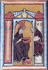 Hildegarde de Bingen recevant l'inspiration divine